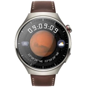 Resim Sunix Amoled Ekran Deri ve Metal Çift Kordonlu 46mm Akıllı Saat WT4 PRO Kahverengi 