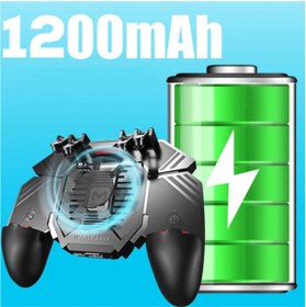 Resim Ak77 Original 1200 Mah Powerbanklı Fanlı Mobil Game Oyun Aparatı - 4 Tuşlu Fanlı Pubg Tetiği 