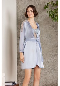 Resim Pierre Cardin Saten Gecelik Sabahlık Pijama Takım Şort Takım 6'lı Gelin Çeyiz Seti - 6005 001 