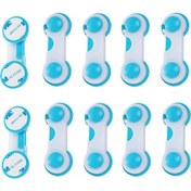 Resim Bebek Çocuk Güvenlik Dolap Çekmece Kilidi Güvenlik Seti-(Kapak Kilidi Mavi-Beyaz 10 Adet) Çok Renkli 