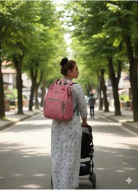 Resim Newfull Anne Bebek Bakım Sırt Çantası-biberon Termos Gözlü Pembe 