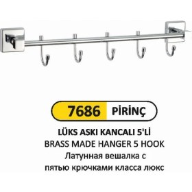 Resim Arı Metal Lüks Askı Kancalı 5 Li Prinç 