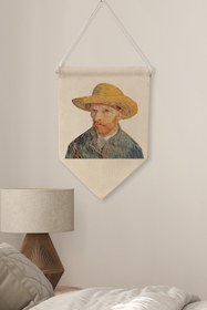 Resim Salon Pinterest Duvar Dekoru, Van Gogh Sanat Serisi, Kanvas Flama Askılı Duvar Örtüsü NO:448 - Renkli - 16 / 30 x 40 