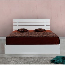 Resim Pasifichome Huga Çift Kişilik Beyaz Karyola 140Cm / 140*190 Başlıklı Karyola 