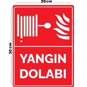 Resim Metal Yangın Dolabı 20CM x 30CM A4 Büyüklüğünde Uyarı Levhası Yönlendirme Tabelası 