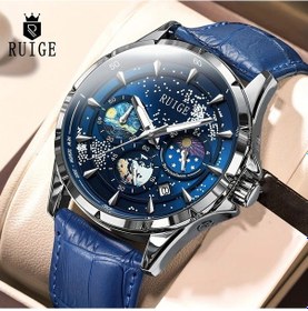 Resim Elmpaly Ruıge Yıldız Denizi Çok Fonksiyonlu Erkek Kol Saati Takvim Ay Evresi Mavi Gece Işığı Diğer 