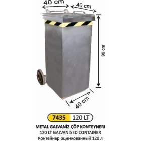 Resim Arı Metal 120 Lt Galvaniz Konteyner 