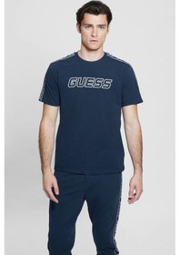 Resim Guess Erkek Arlo Logolu T-shirt L Lacivert 