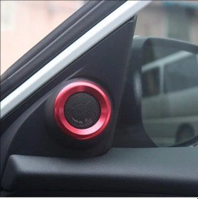 Resim Honda Civic 2016-2019 İçin, Kırmızı Renk Daire Hoparlör Çercevesi 2 Adet 