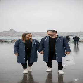 Resim Dream Plus Su Rüzgar Geçirmez Lacivert Eva Kumaş Yağmurluk Modeli 