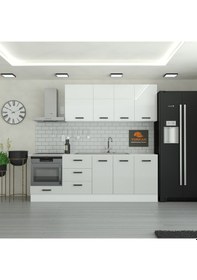 Resim 235 Cm Mutfak Dolabı Mdf Kapak Tezgah Dahil Yrkn235 100 Gümüş 