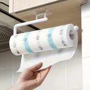 Resim 1 adet Matkap Gerektirmeyen Duvara Monte Mutfak Havlusu Tutucu, Plastik Sarma ve Kumaş Depolama için saç tokası ile Kağıt Havlu Dağıtıcısı, Mutfak ve Banyo Aksesuarları için Çift Renk Seçenekleri, Banyo Havlusu Tutucu, Eğlenceli Tasarım, Dayanıklı Plastik 