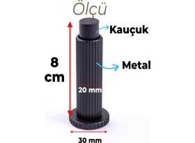 Resim Kapı Stoperi Tamponu Çizgili Siyah Vidalı Metal Tutacağı Tutucu Kapı Arkası Duvar Kolu Stopu Takozu 