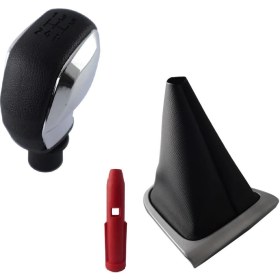 Resim Moda Clio 4 Krom Spor Vites Topuzu ve Gri Çerçece Vites Körüğü 
