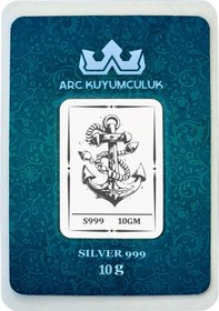 Resim 999 Ayar Gümüş İle Üretilmiş Çapa Temalı Hediyeye Özel 10 Gram Gümüş Külçesi-740 