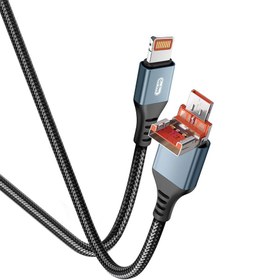 Resim Go Des GD-UC595 Biyonik Terminal Tasarım PD20W Lightning to Type-C & Lightning to USB-A Kablo - Siyah 