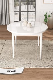 Resim Canisa Concept Rox Serisi 90x90 Yuvarlak Sabit Beyaz Yemek Masası 
