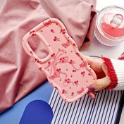 Resim Sevimli ve Yenilikçi Pembe Çiçekli Kurdele Tasarımı, Renkli Dalgalı Krem Stili ile Güzel Macaron Renkli Mat Bitişe Sahip, Xiaomi/Redmi/Transsion Telefonlar İçin Uygun 