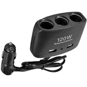 Resim ENERJİ SOKETİ ÇAKMAKLIK ÇOĞALTICI 3 GİRİŞLİ ÇİFT USB'Lİ 12V-24V 