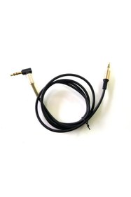 Resim electroon 3,5mm Stereo Gold Siyah Silikon Aux Kablo 1mt 