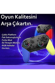 Resim Dobe Switch PRO S12 Mavi-Kırmızı Controller Gamepad 