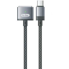 Resim Go Des GD-UC807 Type-C - M-safe 3 Macbook Şarj Kablosu 140W 2 Metre - Gri 