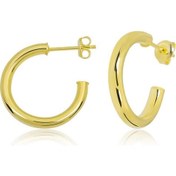 Resim Caelo Gümüş Çivili Halka Küpe 