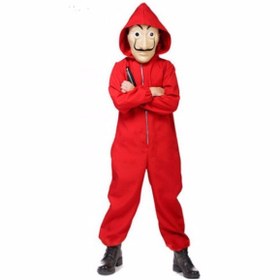 Resim MY Kostüm Unisex Çocuk Kırmızı La Casa De Papel Kostümü 