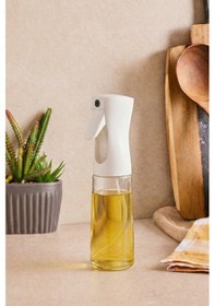 Resim Loria 2'li 350 Ml Sprey Cam Yağdanlık, Püskürtmeli Zeytinyağı Ve Sıvıyağ Yağlık Şişesi-2 Beyaz Şeffaf 