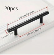 Resim Topnotch Siyah 20 Parça 5.35 İnç Çekmece Kapı Tokmağı Paslanmaz Çelik Mutfak Dolap Kolu Siyah 12 96 136mm 