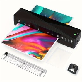 Resim Kesici & Köşe Yuvarlatıcı ile A4 Laminatör Seti - 22.86cm Sıcak & Soğuk Modlar, Okul, Ofis Belgeleri, Menüler & Mektup Kartları için Mükemmel 