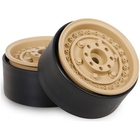 Resim 1/10 Rc Çamur Aracı İçin 1.9 İnç Metal Jant Ve Lastik Seti, 2'li Paket, Altın Renk 