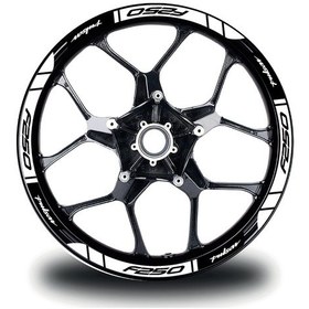 Resim Bajaj F250 Jant Sticker Baskılı Beyaz Etiket Modeli 