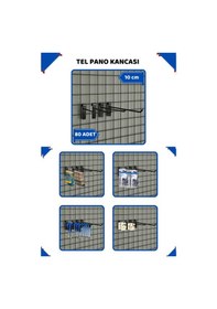 Resim Tel Pano Kancası 10 Cm Siyah Raf Askısı Raf Kancası Mağaza Düzenleme 80 Adet 