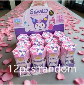 Resim Honeybeeshop Sanrio 12li Mini Figür Seti Kuromi Hello Kitty My Melody Hediyelik 