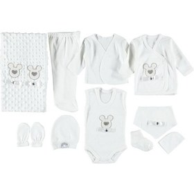 Resim Taş Baskılı Nohut Battaniyeli 10'lu Zıbın Takım Pembe 