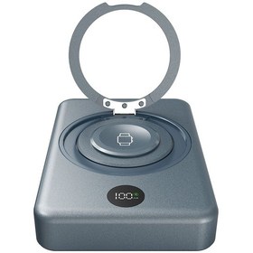 Resim Lenyes Pw1010d Standlı Wireless Powerbank Pd 20w Dijital Led Kablosuz Şarj Özellik 15w 10000mah Gri 