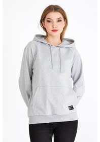 Resim Comeor Kadın Gri Basic Kapüşonlu Regular Fit Rahat Sweatshirt 001 