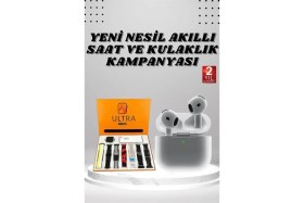 Resim Northcity 7 Kordonlu Akıllı Saat ve 3. Nesil Kablosuz Kulaklık Seti - Sesli Görüşme, Dokunmatik Ekran ve Spor Takibi 