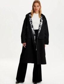 Resim Oversize Trençkot-siyah Siyah 
