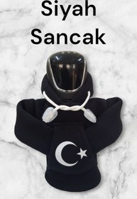 Resim KYLE XM Siyah Sancak Vites Kılıfı Araç Aksesuarı Hoodie Kapşonlu Vites Kıyafeti Sweatshirt 