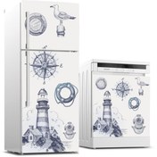 Resim Jasmin2020 Buzdolabı ve Bulaşık Makinası Deniz Feneri Pusula Sticker 