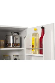 Resim Evistro Kiler Dolabı 2 Kapaklı Kısa 90 Derece Açılır Kapak Çok Amaçlı Mutfak Dolabı Beyaz 