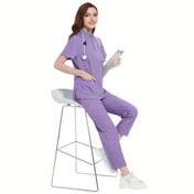 Resim 1 Set Kadınlar İçin Hızlı Kuruyan Kısa Kollu Elastik Bel Bağcıklı Rahat Giysi 