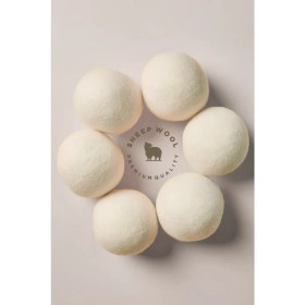 Resim Lajel 6 Adet Organik El Yapımı Keçe Yün Çamaşır Kurutma Topu 