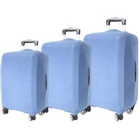 Resim My Petrol Valiz Kılıfı / Bavul Koruyucu Örtüsü Büyük, Orta, Kabin Boy Set Mavi 