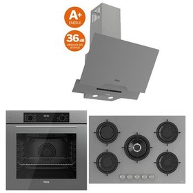 Resim Ferre Icon Plus 75 Serisi QBL63CPR-RS038-D065-SA 3lü Cam Ankastre Set 