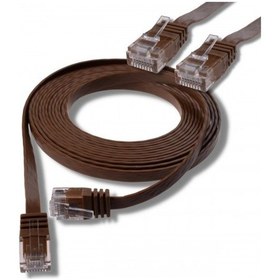 Resim Irenis CAT6 Kablo Yassı Ethernet Network Lan Ağ İnternet Kablosu 15 M Kahverengi 