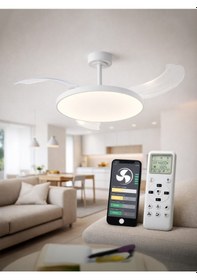 Resim Orbus Vl10b Akıllı Ledli Tavan Vantilatörü - Açılır Kapanır Kanat, Uzaktan Kumanda Ve App Desteği Çok Renkli 