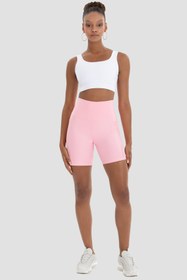 Resim Superstacy Wawel File Detaylı Pembe Bisiklet Şortu 